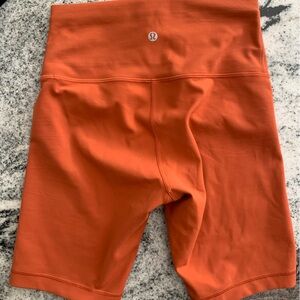 Lululemon biker shorts. Burnt orange. Size 6. Great condition!